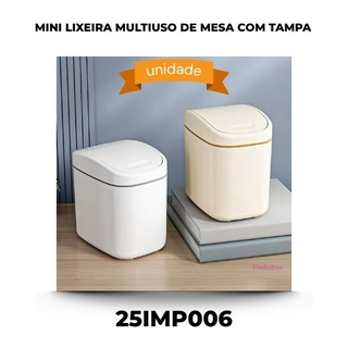 Mini Lixeira Multiuso De Mesa Com Tampa