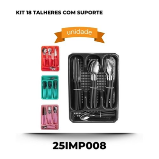 Kit 18 talheres com suporte
