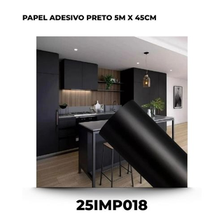Papel adesivo preto 5M x 45CM