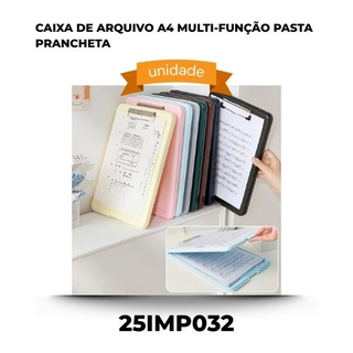 Caixa De Arquivo A4 Multi-Função Pasta Prancheta