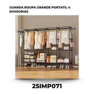 Guarda Roupa Grande Portatil 4 divisorias
