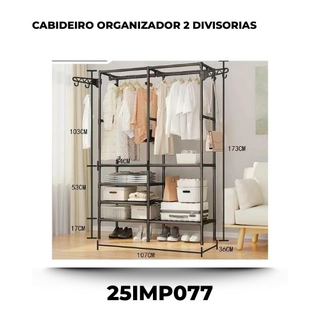 Cabideiro organizador 2 divisorias