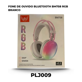 Fone De Ouvido Bluetooth Bm758 Rgb Branco